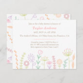 パステルフローラ春ベビーシャワー招待状 招待状 (正面/裏面)