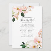 パステルフローラ春ベビー又はブライダルシャワーバイメール 招待状 (正面)