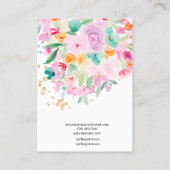 パステルフローラ水カラージュエリーイヤリングディスプレイ 名刺 (裏面)