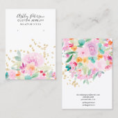 パステルフローラ水カラージュエリーイヤリングディスプレイ 名刺 (正面/裏面)