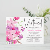パステルフローラ水カラー仮想ブライダルシャワー 招待状 (スタンド正面)