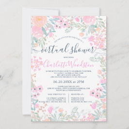 パステルフローラ水彩スクリプト仮想シャワー 招待状