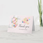 パステルフローラ熱気球お礼を折った カード (正面)