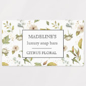 パステルフローラ石鹸バーエレガント接着剤 ラベル (デザイン1)