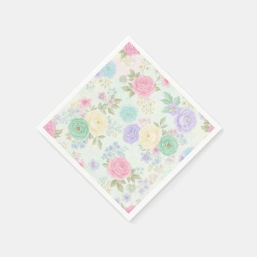 パステルフローラ紙パーティーナプキンス スタンダードカクテルナプキン (角)