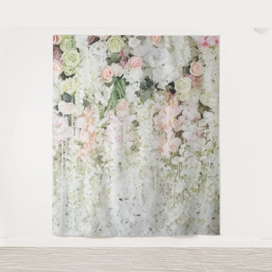 パステルフローラ結婚ガーランドの支柱 タペストリー (正面)