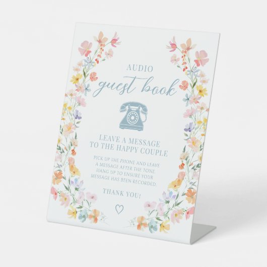パステルフローラ結婚ズ音声ゲストブックサイン 台座サイン (正面)