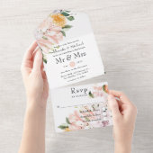 パステルフローラ結婚ズ オールインワン招待状 (貼ってはがせる)