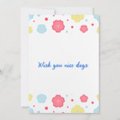 パステルフローラ誕生日フォト誕生日カード 招待状 (裏面)