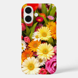 パステルフローラ調和 – 優しい春の花 iPhone 16ケース