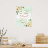 パステルフローラ退職パーティーウェルカムサイン ポスター (キッチン)