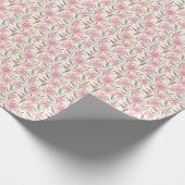 パステルフローラ開花リリピンクグリーン ラッピングペーパー (角)