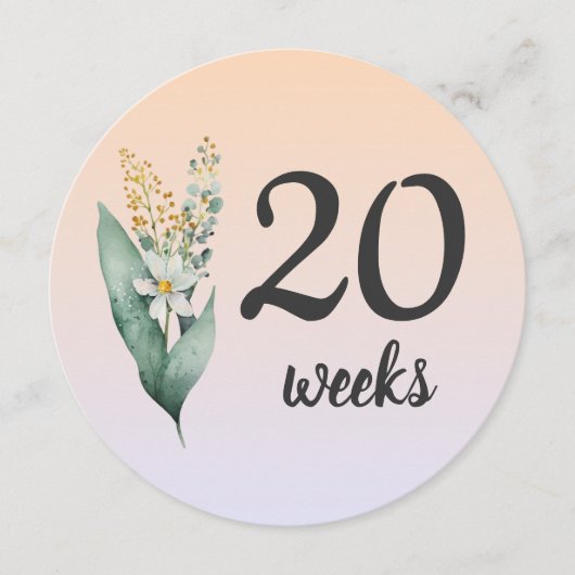 パステルフローラ20-21週妊娠マイルストーンカード (正面)