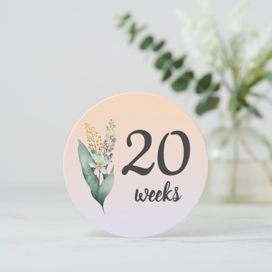パステルフローラ20-21週妊娠マイルストーンカード (スタンド正面)