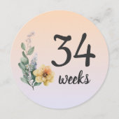 パステルフローラ34-35週妊娠マイルストーンカード (正面)