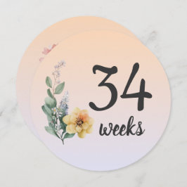 パステルフローラ34-35週妊娠マイルストーンカード