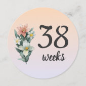 パステルフローラ38-39週妊娠マイルストーンカード (正面)