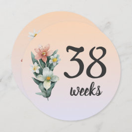 パステルフローラ38-39週妊娠マイルストーンカード