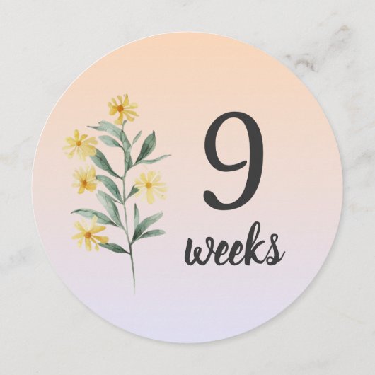 パステルフローラ8-9週妊娠マイルストーンカード (裏面)