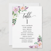 パステルフローラ、ゲスト名付きシーティングプランカード (正面)