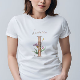 パステルフローラ「I」モノグラムカスタマイズ Tシャツ