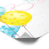 パステルブライトウォーターカラーハッピーバースデー ポスター (角)