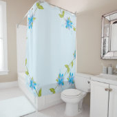 パステルブライトブルーフローラ シャワーカーテン (インサイチュ)