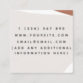 パステルブラウンかわいらし書道ボヘミアンクラス スクエア名刺 (裏面)