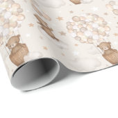 パステルブラウンテディベアホットエアバルーンクラウドスター ラッピングペーパー (ロールコーナー)