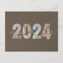 パステルブラウンハッピーニューイヤー