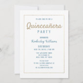 パステルブラウンブルーフラワーフォトキンセニェラパーティー 招待状 (裏面)