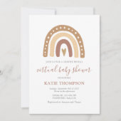 パステルブラウンレインボージェンダーが赤ちゃんのシャワーを明らかにする 招待状 (正面)