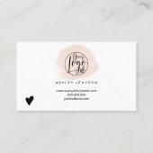 パステルブラシストロークのミニマル感謝していゴの順序 名刺 (裏面)