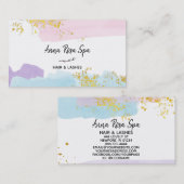 *~*パステルブラシスプラッシュ金ゴールドグリッターバラバッド 名刺 (正面/裏面)