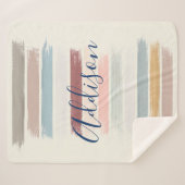 パステルブラシパーソナライズされたストローク シェルパブランケット (正面(横))