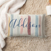 パステルブラシパーソナライズされたストローク ランバークッション (ブランケット)