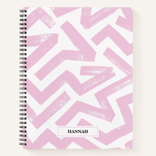 パステルブラシラインの幾何学的パタパーソナライズされたーン ノートブック (正面)