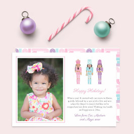 パステルブラックナツクラッカーレトロメリークリスマス シーズンカード