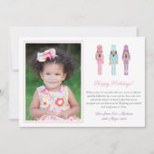 パステルブラックナツクラッカーレトロメリークリスマス シーズンカード (正面)