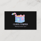 パステルブラックバウンスハウスレンタルQRコード 名刺 (正面)