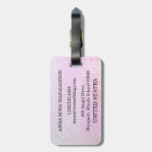 *~*パステルブラックモノグラグラデーションムダイヤモンドきらきら光る版 ラゲッジタグ (裏面縦)