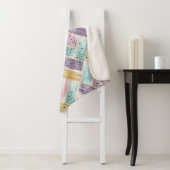 パステルブラッシュストローク&金ゴールドクロス抽象芸術 シェルパブランケット (インサイチュ)