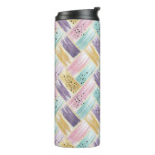 パステルブラッシュストローク&金ゴールドクロス抽象芸術 タンブラー (回転左)