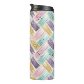 パステルブラッシュストローク&金ゴールドクロス抽象芸術 タンブラー (回転右)