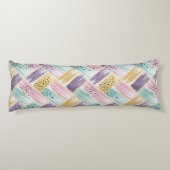 パステルブラッシュストローク&金ゴールドクロス抽象芸術 ボディピロー (裏面)