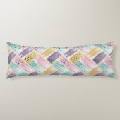 パステルブラッシュストローク&金ゴールドクロス抽象芸術 ボディピロー (正面)