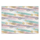 パステルブラッシュストローク&金ゴールド幾何学抽象芸術 テーブルクロス (正面(横))