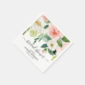 パステルブラッシュピンクフローラルボタニカルブライダルシャワー スタンダードカクテルナプキン (角)