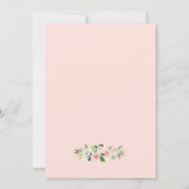 パステルブラッシングピンクフローラ金ゴールドガールベビーシャワー 招待状 (裏面)