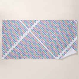 パステルブリックモザイク ビーチタオル